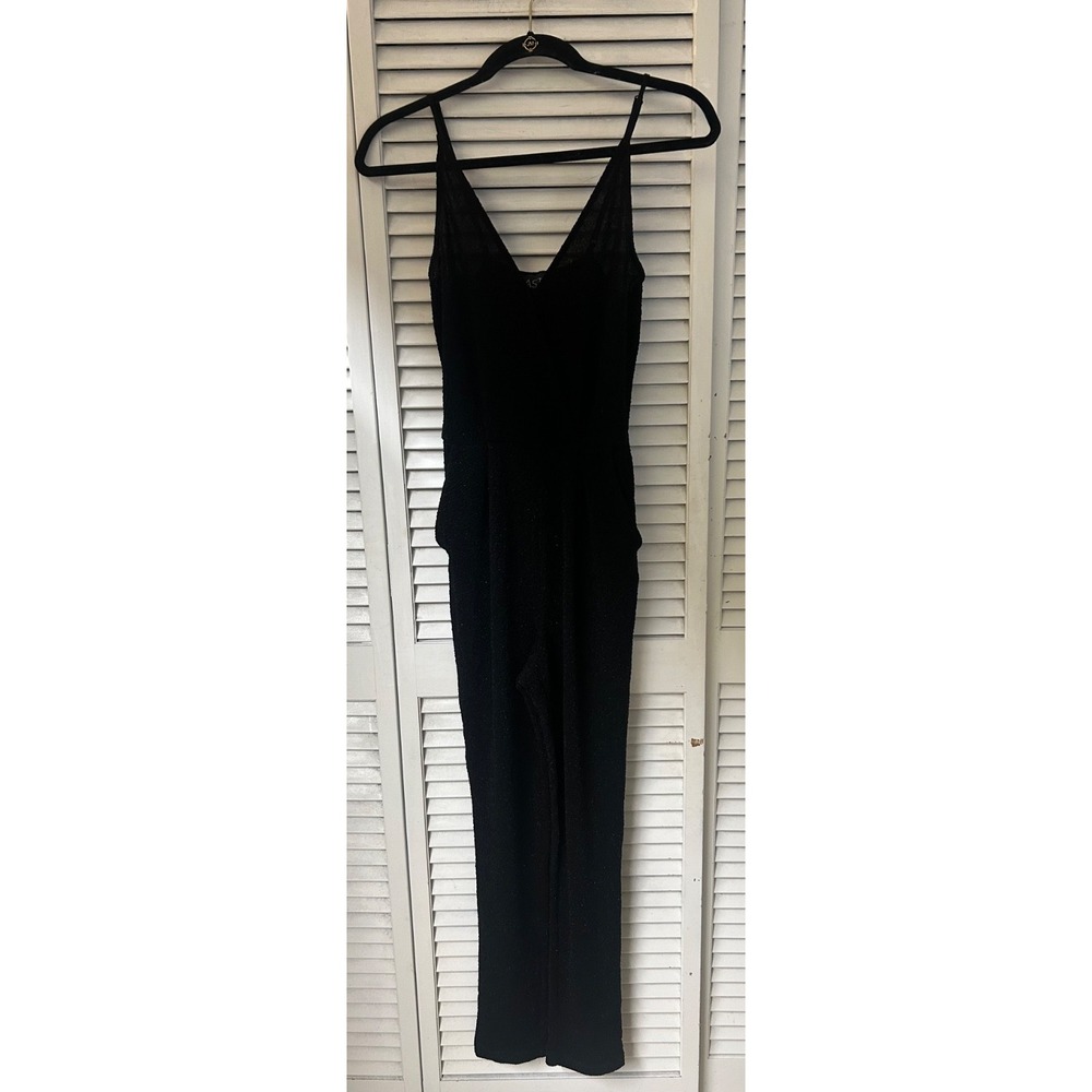 Astr Black Metalic Jumpsuit Size XS